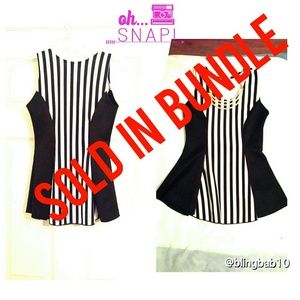 Brand new Black and white stripe top