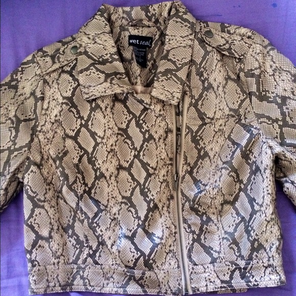 Snake skin crop jacket