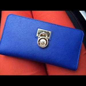 Royal blue MK wallet