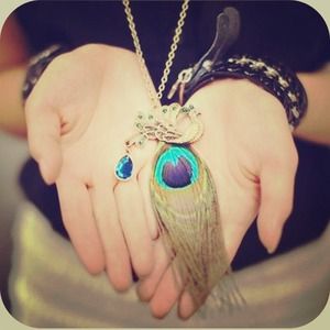 Brand New Retro Bronze Peacock Fashion Necklaces