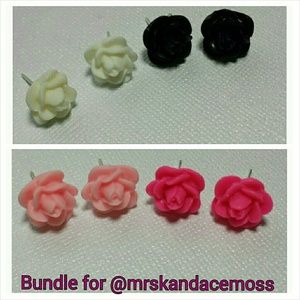 4 sets of acrylic flower earrings
