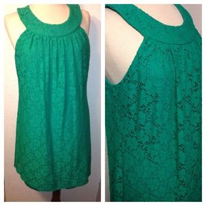 Bold green eyelet dress