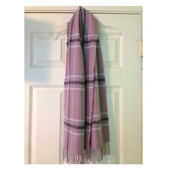 Cashmere purple plaid scarf