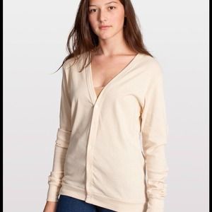 American Apparel baby rib cardigan in cream color