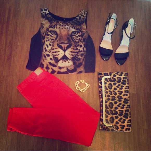 Pet Leopard Crop Top - Picture 1 of 4