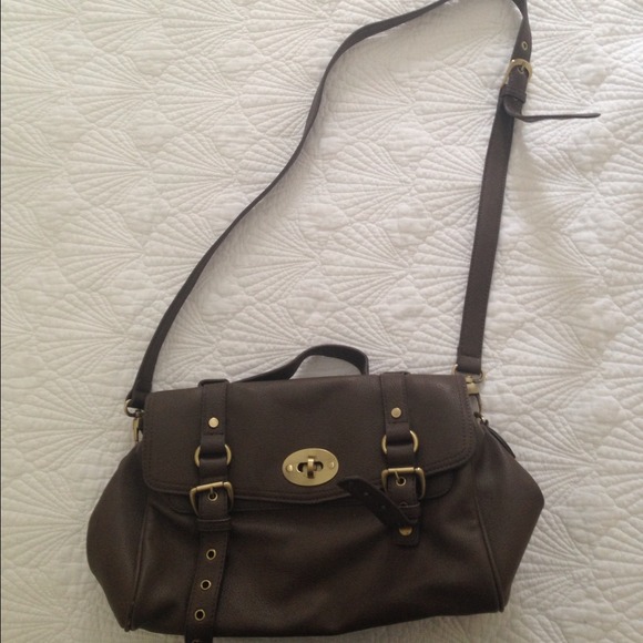 Taupe/grey cross body or hand carry bag. - Picture 2 of 3