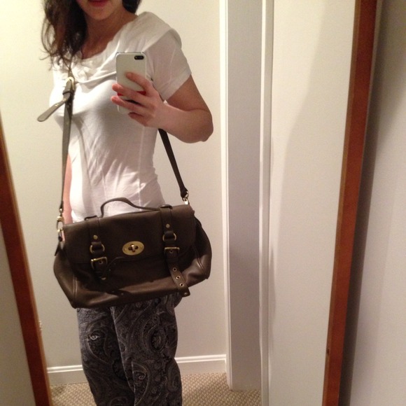 Taupe/grey cross body or hand carry bag. - Picture 3 of 3