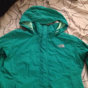 Teal North Face Rain Coat/Jacket