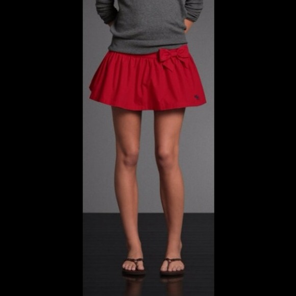 Abercrombie & Fitch Dresses & Skirts - ABERCROMBIE & FITCH McKenna Red Bow Mini Skirt