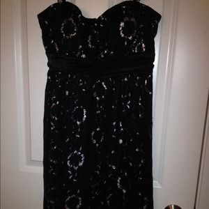 Black and silver lace dress