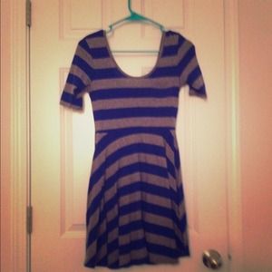 Cute blue and gray striped dress