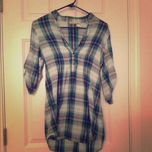 Green and blue country style shirt