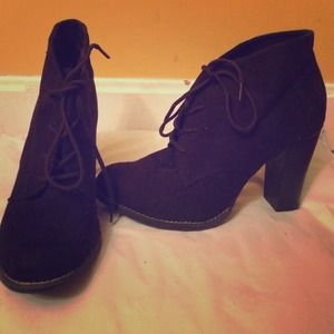 Black suede booties size 9