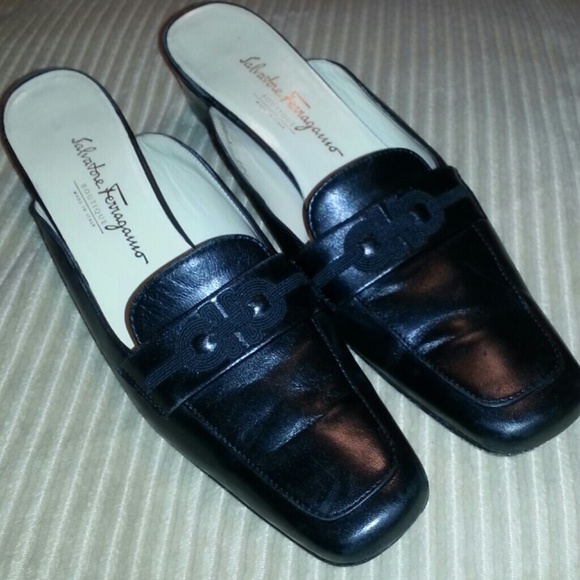 Salvatore Ferragamo | Shoes | Salvatore Ferragamo Logo Leather Slides
