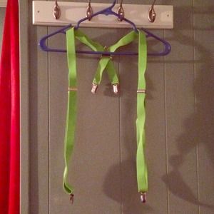 Lime green suspenders