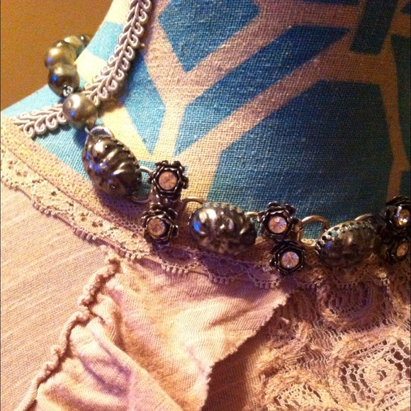 vintage green and rhinestone necklace