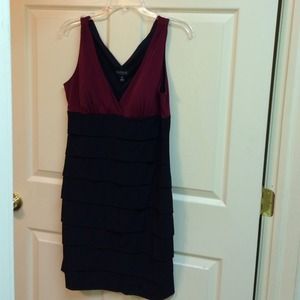 Maroon and black dress