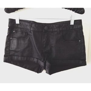 Black Shorts Leather Looking