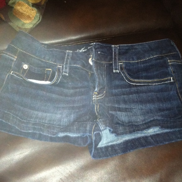 Dark denim jean short