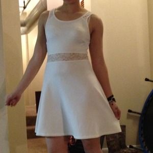 White Forever 21 Lace cut out dress size small NWT