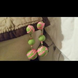 ***** SOLD*******Pink & Green Earrings