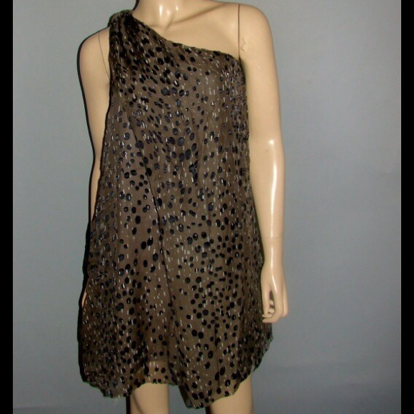 Max Studio Draped One Shoulder Dress