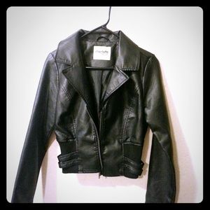 Black faux leather jacket