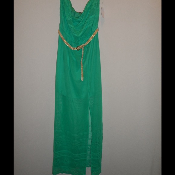 Sheer bottom and split Maxi dress.