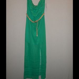 Sheer bottom and split Maxi dress.