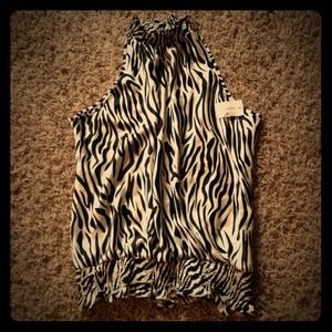 Sleeveless Zebra Print Top