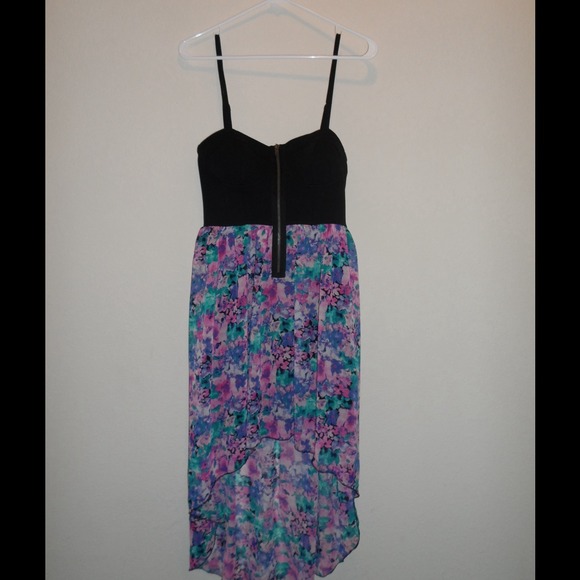 !!!!! SOLD!!!!!! Corset hi-lo floral dress.