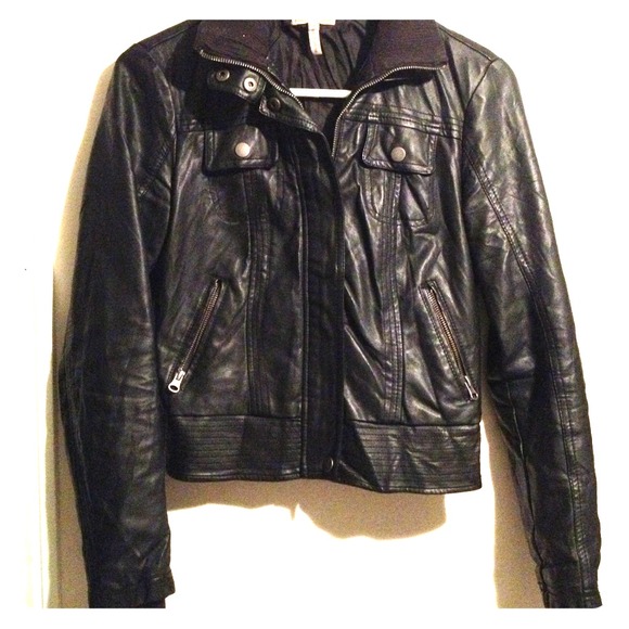 Black leather jacket