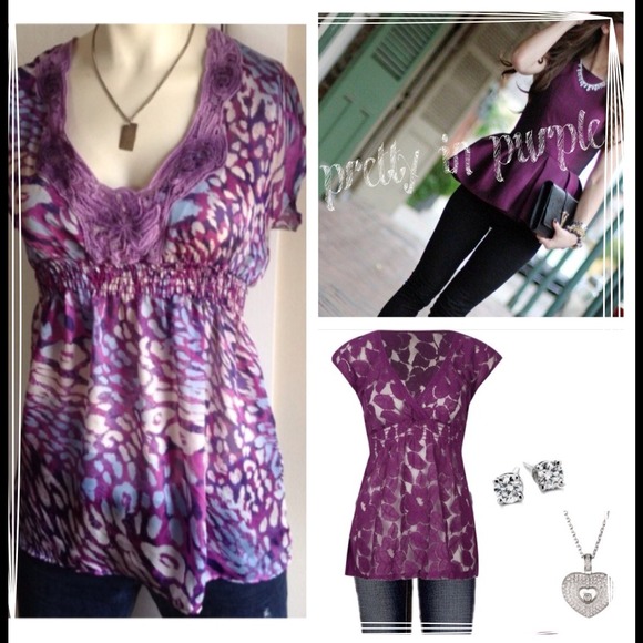 Purple Print Top 💸 bundle 4 for $10 💸