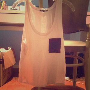 Urban Outfitters Beige Tank w/ Camo Print Pocket