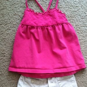 Beautiful vibrant pink cross cross top