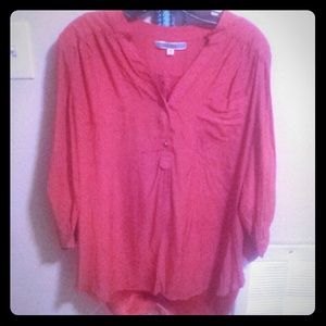 Pleione silk deep coral blouse