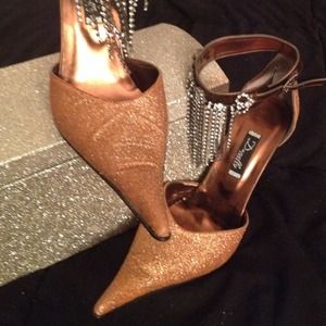 Golden bronze color heels