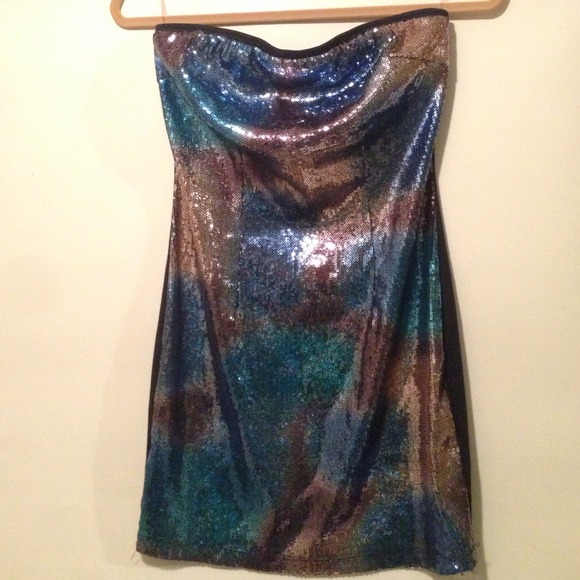 BUNDLED 😊 Green Brown Black Sequin Dress - Picture 2 of 3