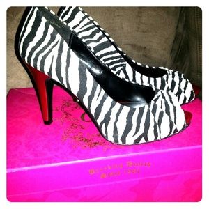 Zebra print heels