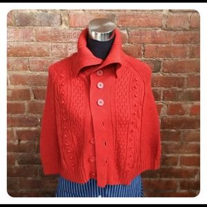 Jackets & Coats - HALF OFF SALE | Rust Knitted Cape Jackets & Coats - HALF OFF SALE | Rust Knitted Cape