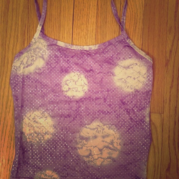 European Purple and white silk tank