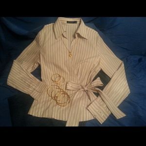 *The Limited* Stripe Wrap Blouse