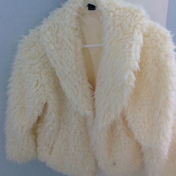 Cream faux fur jacket