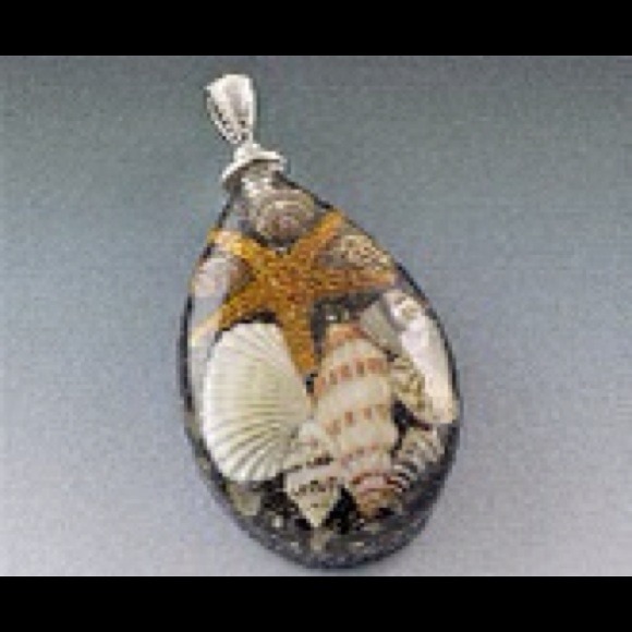 Sand and Sea Resin Drop Pendant - Picture 1 of 1