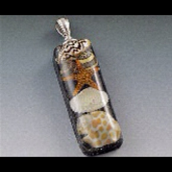 Sand and Sea Resin Bar Pendant