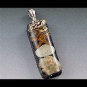 Sand and Sea Resin Bar Pendant