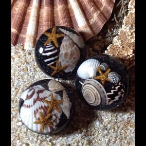 Sand and Sea Resin Circle Magnets