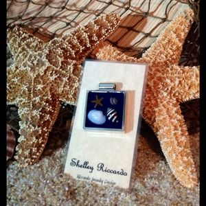 Sand and Sea Silver Component Resin Pendant