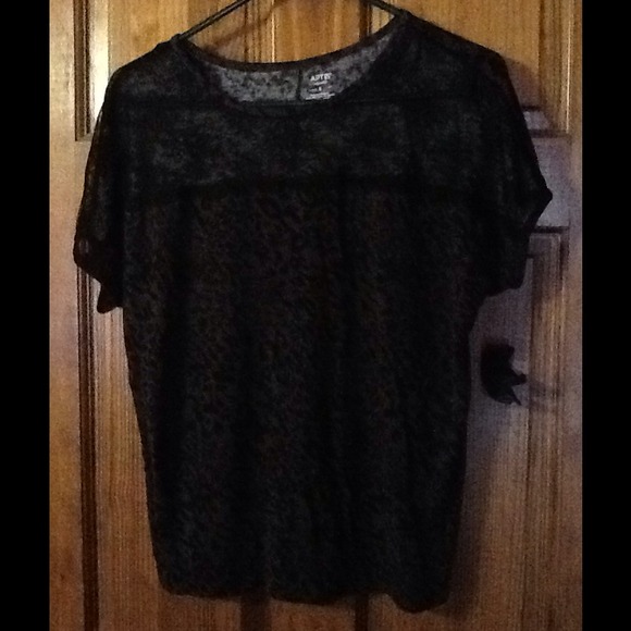Black animal print sleep top.
