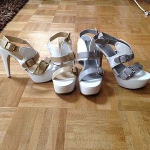 two pairs of bakers buckle shoe